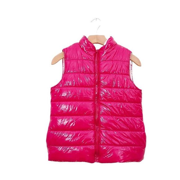 Epic Threads Girls Reversible Puffer Vest Large Pink Fleece Winter Warm Outdoor - Picture 3 of 9